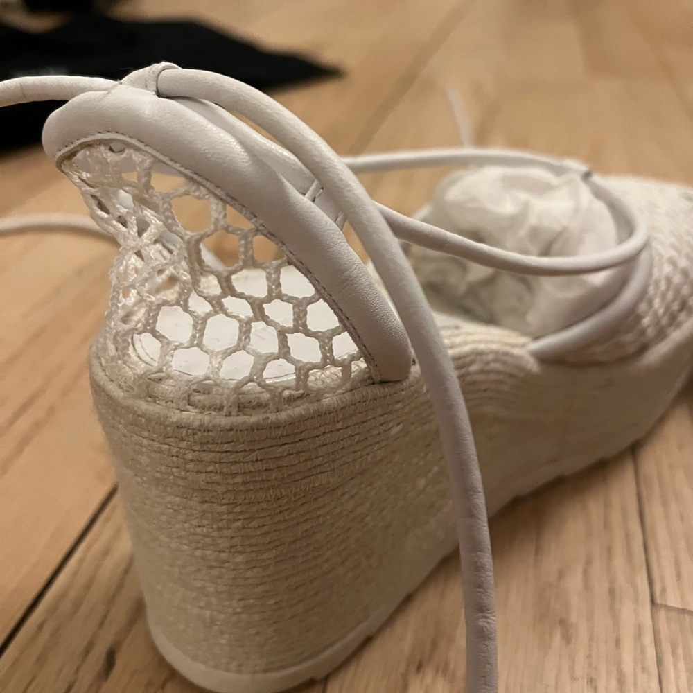 BOTTEGA VENETA - White Net Women's Wedge Espadrilles - 6.5 / 7 - excellent - Picture 6 of 13
